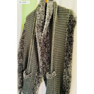 Cardigan gray fluffy‎ Noelle shaw one size